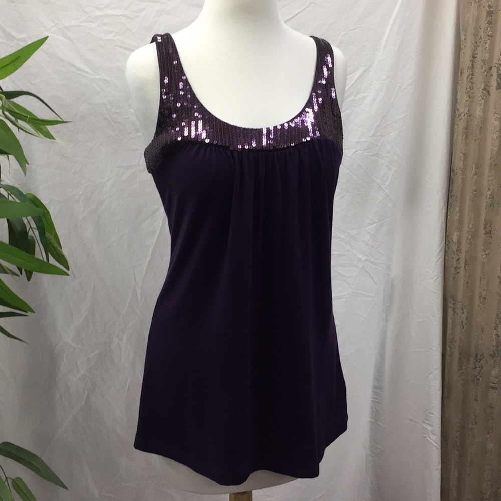 No Boundaries Purple Tank Top With Sequins